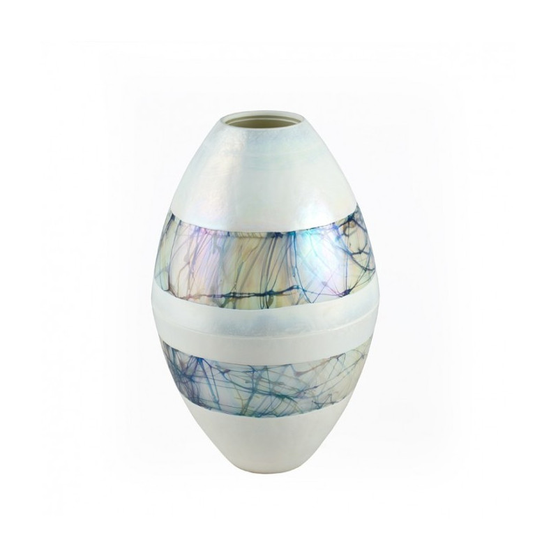 Venice white elegante oval vase