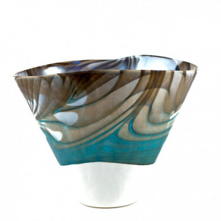 Venice centerpiece in blue glass of modern design