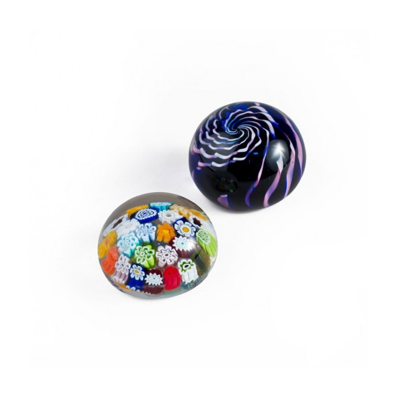 BOLLY pair of modern precious paperweights