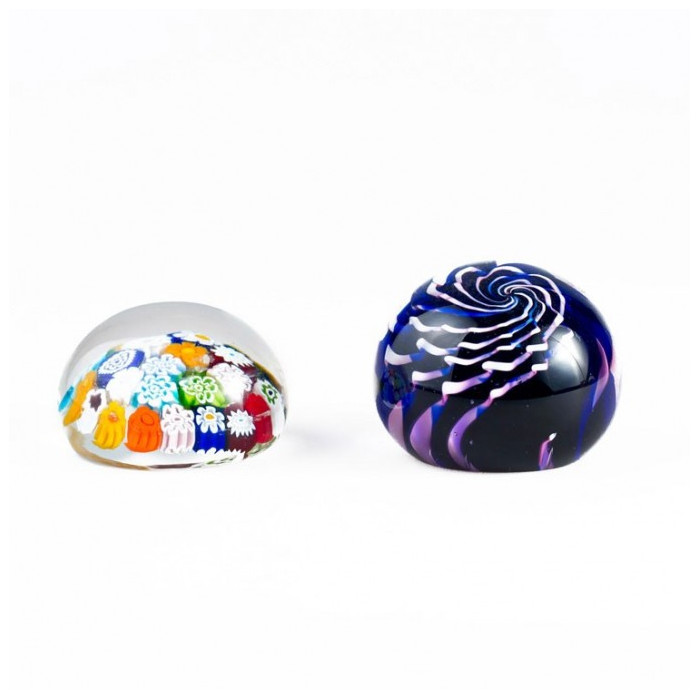 BOLLY pair of modern precious paperweights