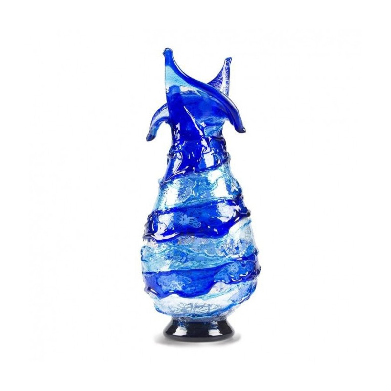 Vaso decorativo blu in vetro di Murano