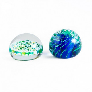 CLAYTON two rounded modern paperweights