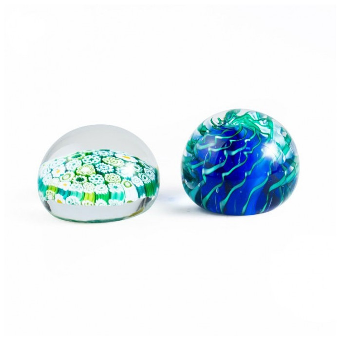 CLAYTON two rounded modern paperweights