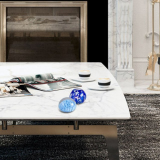 OSCAR two blue and light-blue paperweights