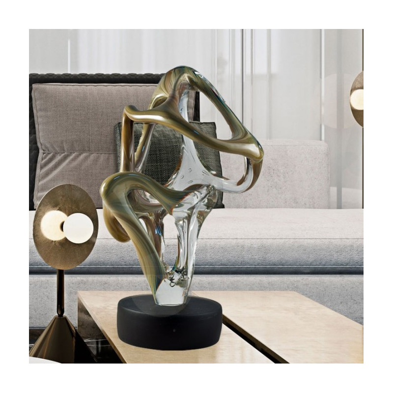 abstract sculpture with round base for home decor