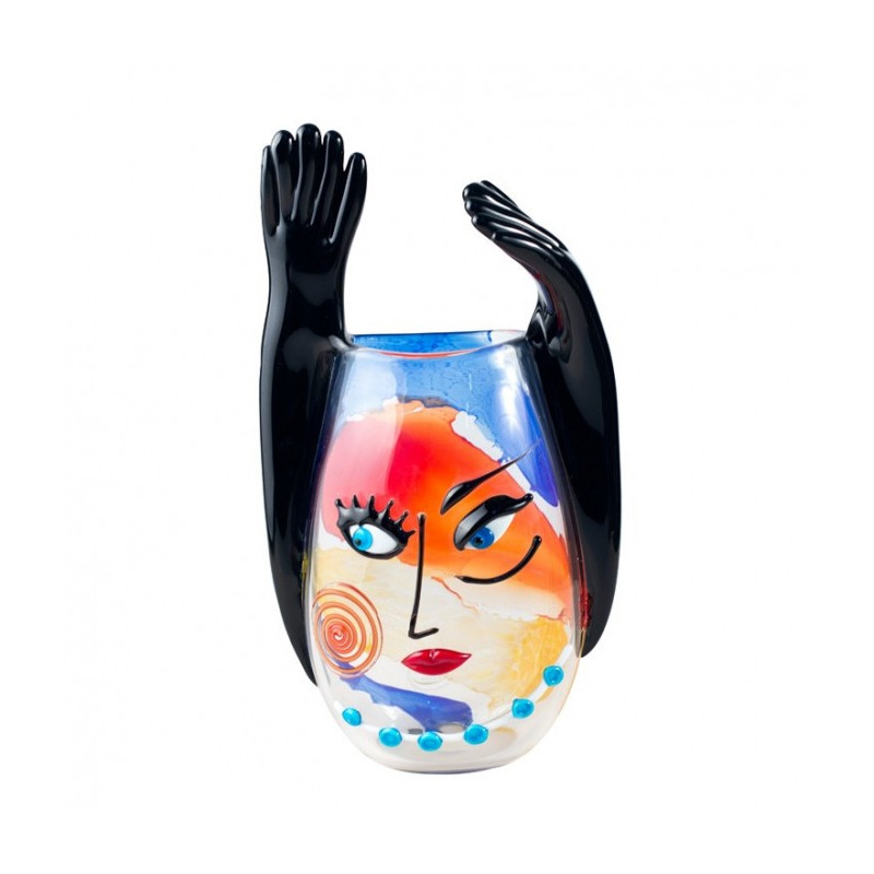 Murano glass artistic cubistic vase