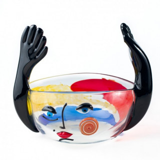 Venice centerpiece in colored glass of modern design