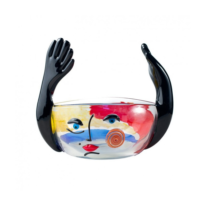 centrotavola ornamentale astratto in vetro colorato