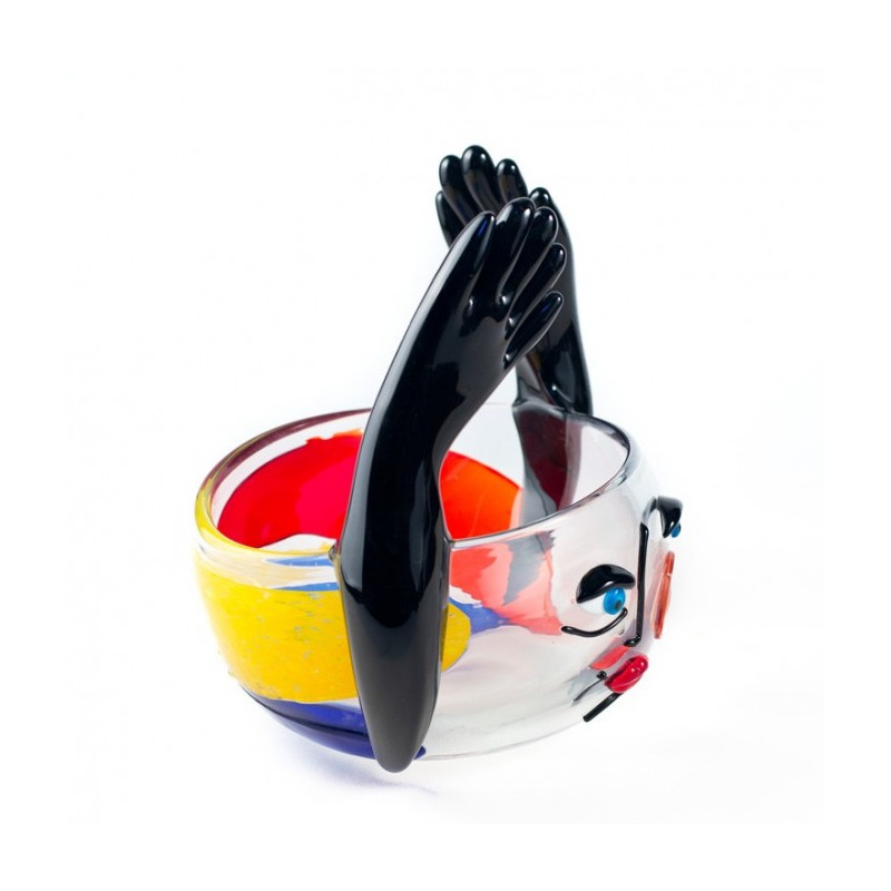 centrotavola a coppetta multicolore decorazione artigianale