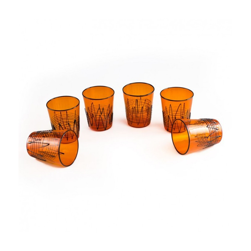 Bicchiere vetro di murano glass soffiato-set bicchieri fatti a mano arancione 