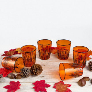 set di tumbler arancioni in vetro soffiato