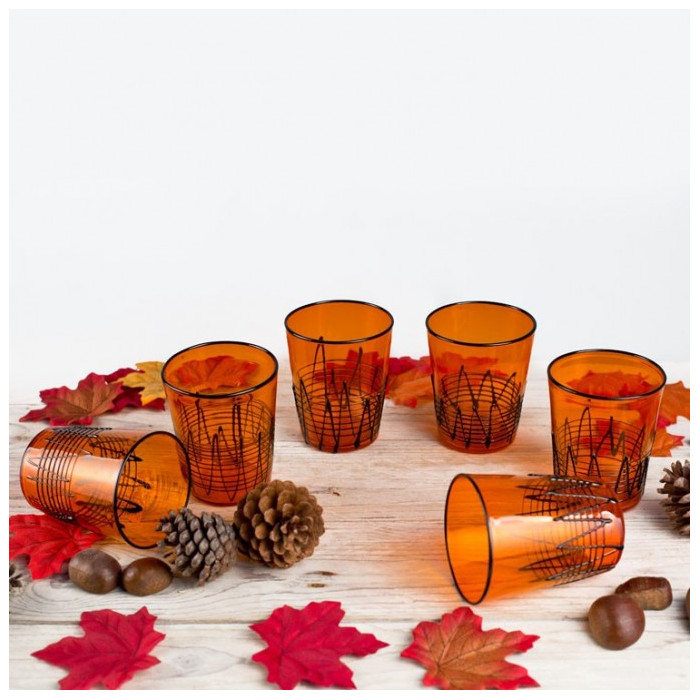 Orange set of tumblers in murano glass