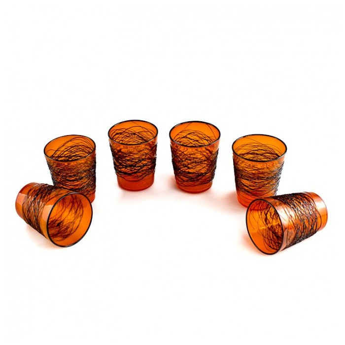 Set of orange tumblers modern design