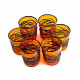 Set di bicchieri arancioni con filamento nero
