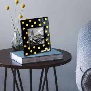 PIC elegant glass frame with yellow pois