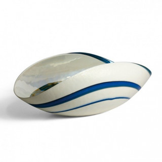 Venice centerpiece in blue and white glass of modern design