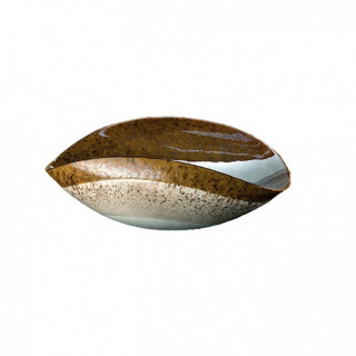 Venice centerpiece in amber glass of modern design