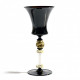 Venice goblet in black glass with gold details