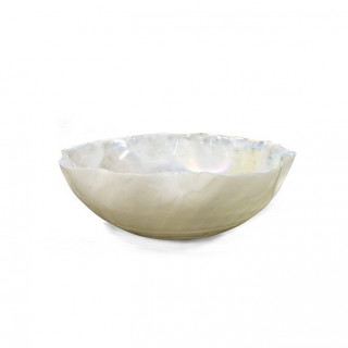 Murano glass sleek nacre handcrafted fruit bowl