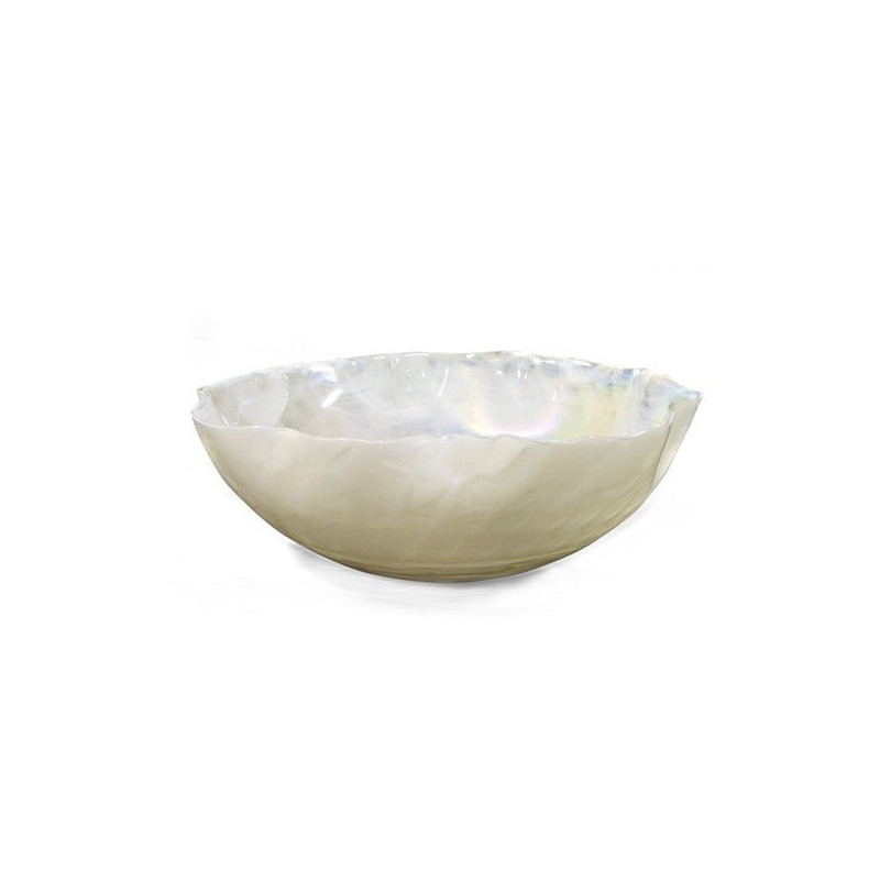 Murano glass sleek nacre handcrafted fruit bowl