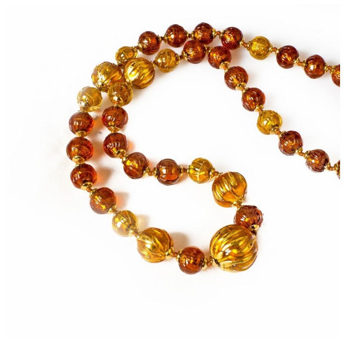 Elegant Murano Glass Necklace gold 