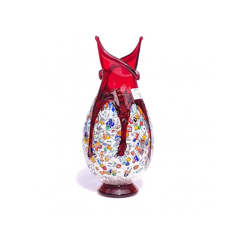 Venetian red glass murrhine vase