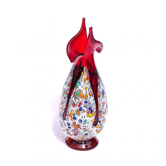 vaso multicolore in vetro rosso classico elegante