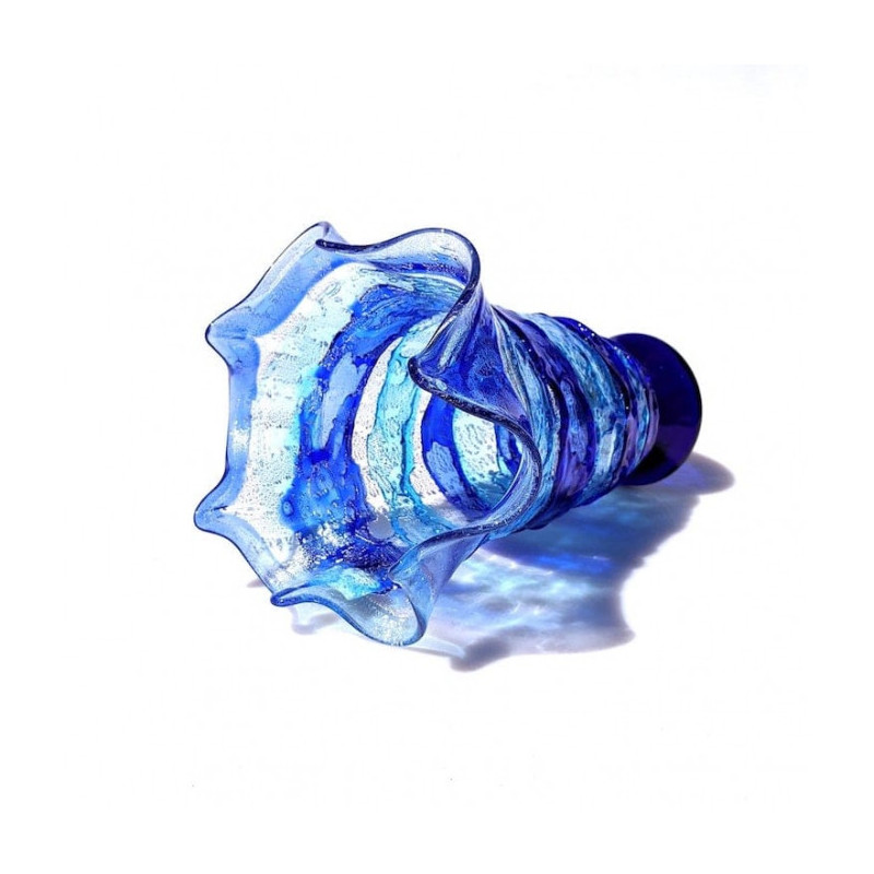 Collectable decorative blue glass vase