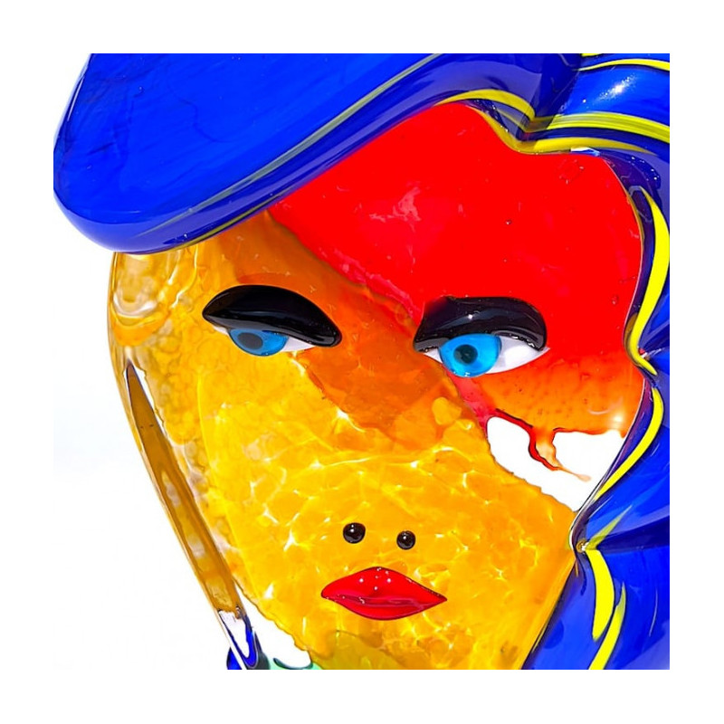 decorative modern head sculpture multicolor