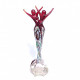 Murano sculpture couple of dancers in red glass with murrhine