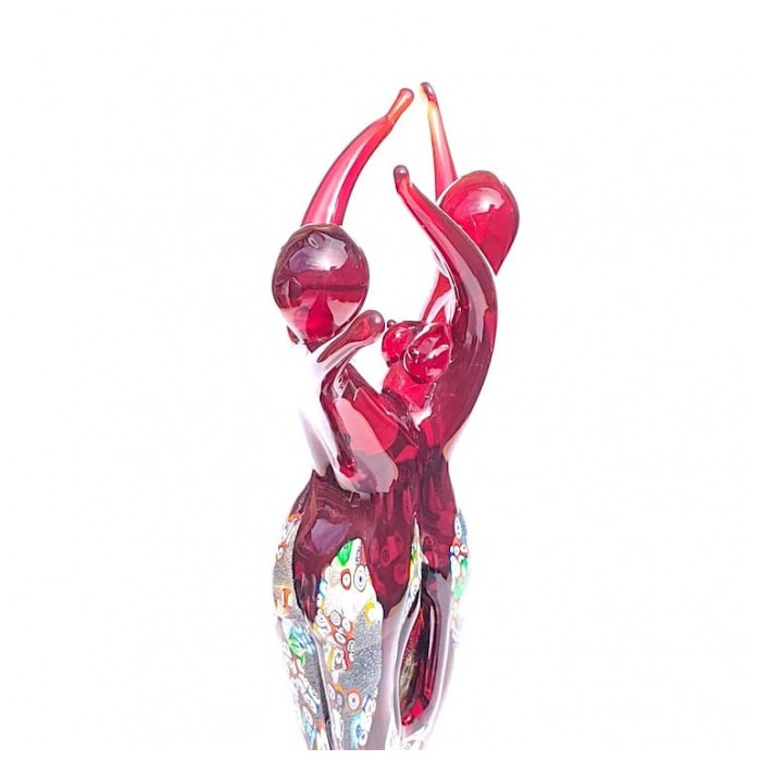 elegant red dancers sculpture with sinuous lines
