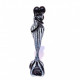 elegant sculpture in black and white glass with details for living room decor