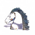 AXEL crystal horse head with blue and gold details
