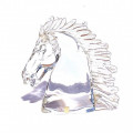 CANDY scultura di testa di cavallo con dettagli in oro