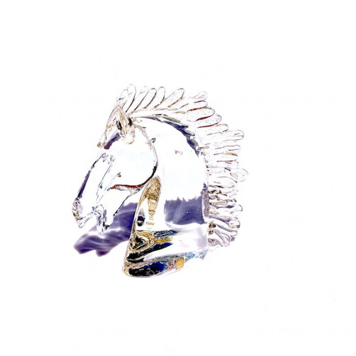 horse sculpture in multicolor transparent glass
