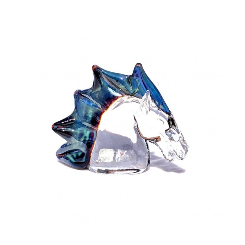 luxury decorative horse sculpture in blown glass
