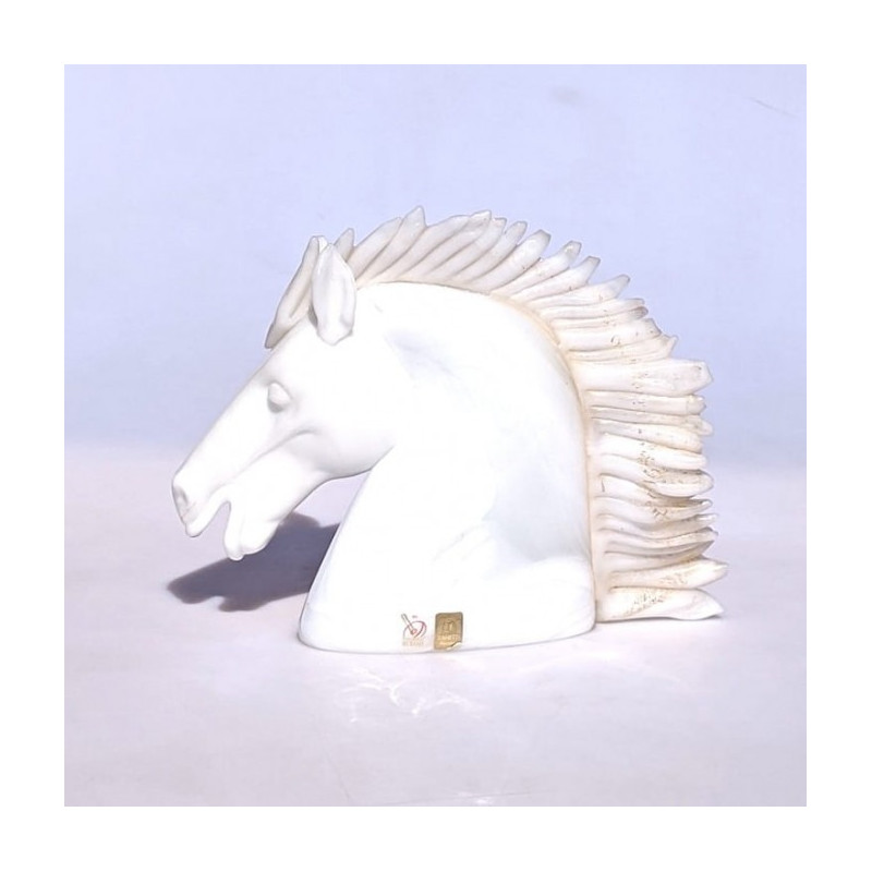 Murano white glass horse sculpture