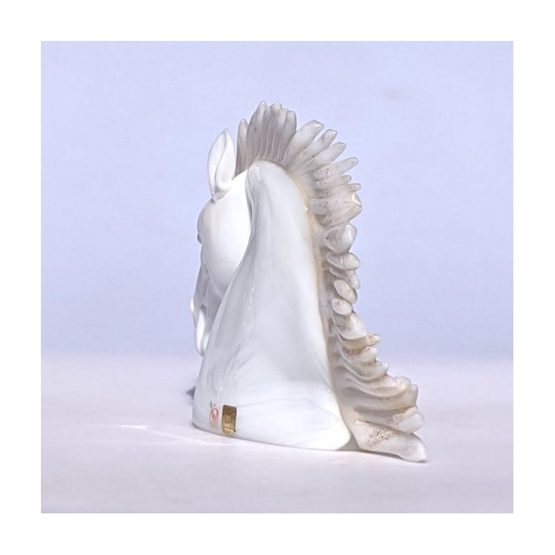 horse sculpture in white glass Made in Italy