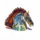 horse sculpture in multicolor chalcedony glass
