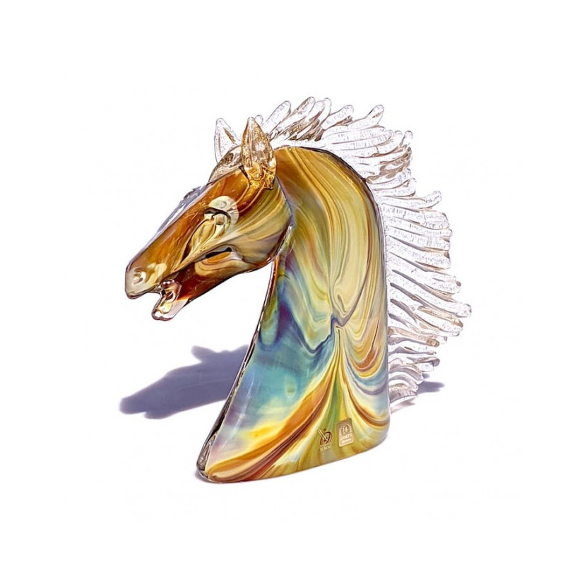 Murano glass horse head sculpture