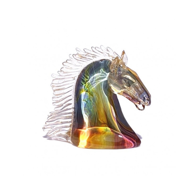 Elegante scultura di cavallo in vetro soffiato Made in Italy