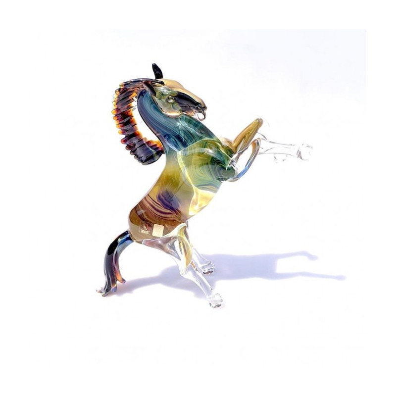 Murano sculpture of rampant horse with Chalcedony glass