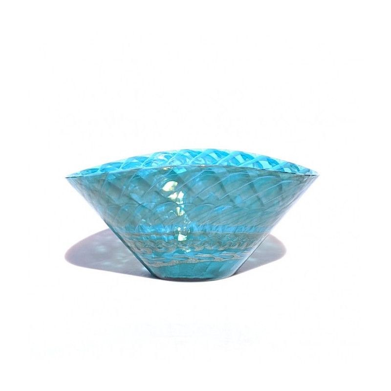Venice centerpiece in blue glass of modern design