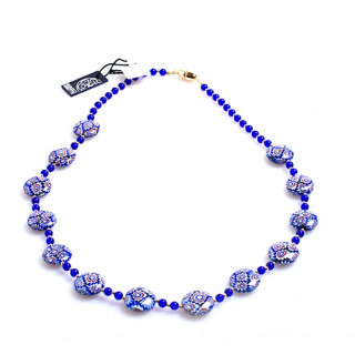 Blue necklace with crystal details