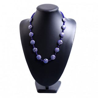 Blue necklace with crystal details