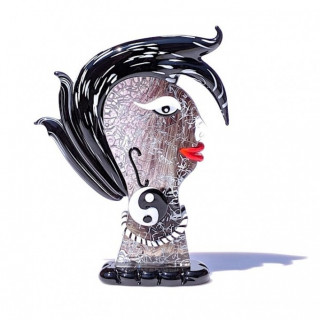 Murano glass head sculpture inspired by Picasso' style