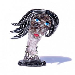 Murano scultura di testa ispirata allo stile di Picasso