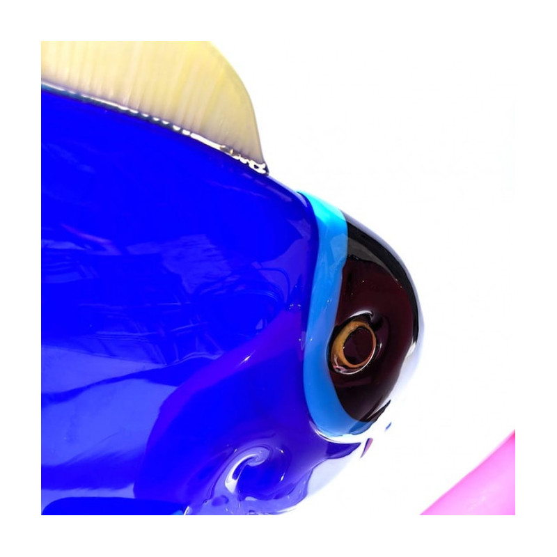 blue fish sculpture with black head elegant gift idea