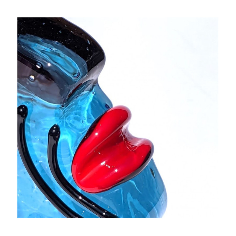 scultura di testa decorativa moderna blu