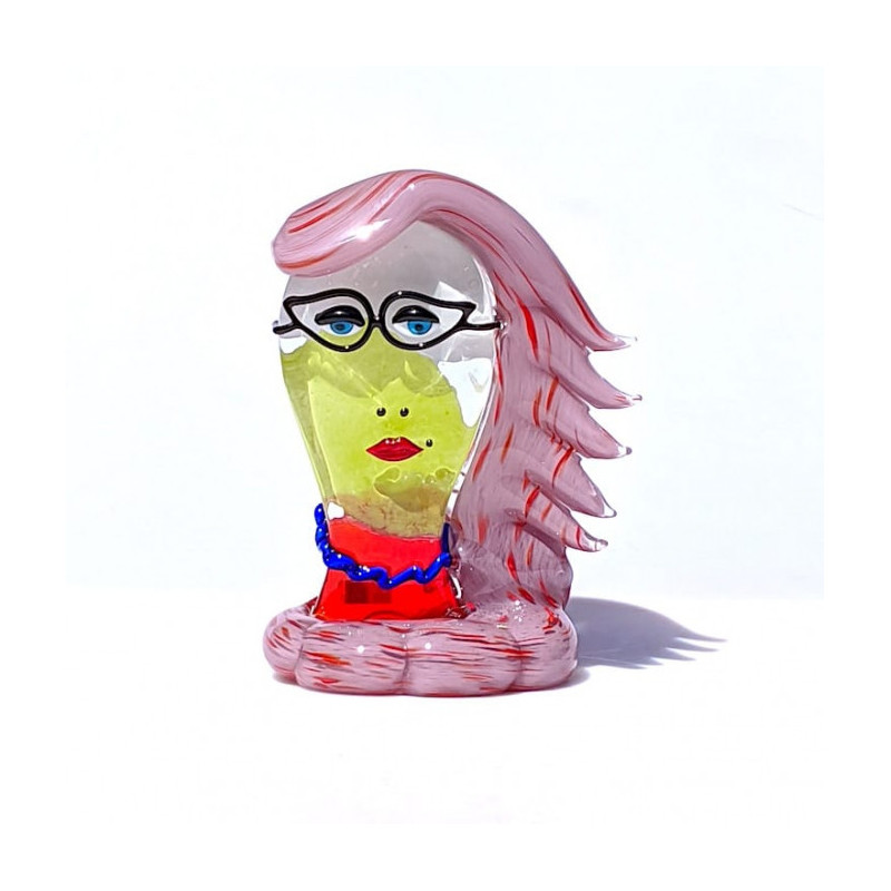 Murano scultura di testa ispirata allo stile di Picasso